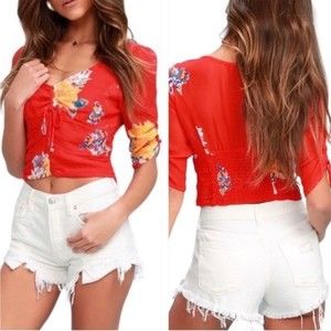 Free People Loving Good Vibrations Shorts Color Spring White Size 28